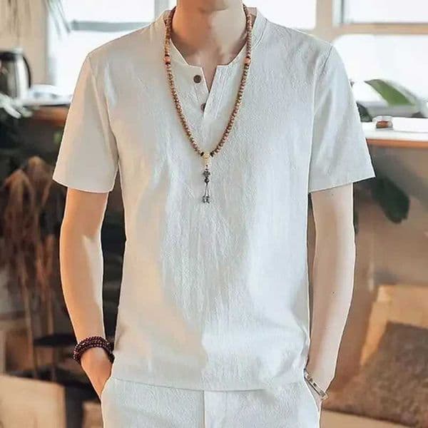 Mens T-shirts Shorts Suits Plain Linen No Casual 5xl Sets Trend New in Matching Fashion 2 Piece Outfit Stylish 2024 W250703