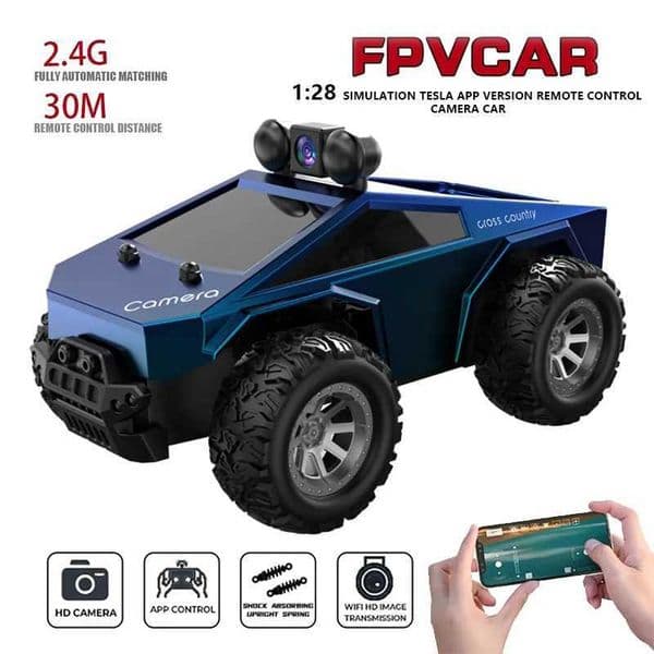 29 1 28 Rc Car With FPV Camera Wifi Real-time Transmission High-Speed Off-Road 2.4G Remote Control Tesla Model Toy Gifts XJ260703