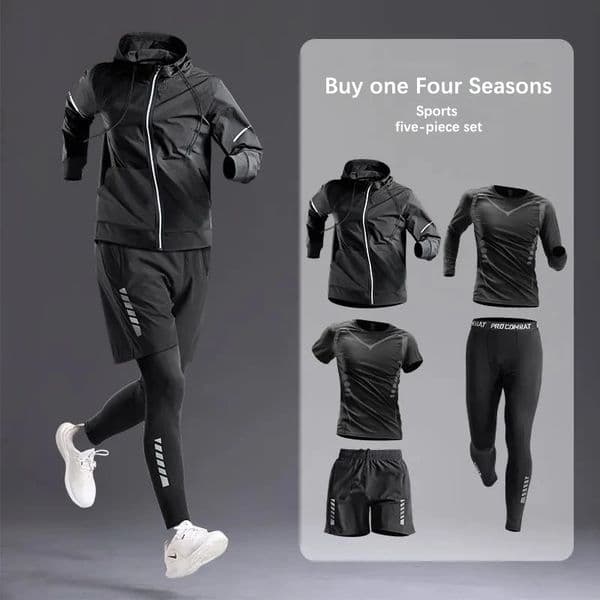 AllSeason Mens Sportswear SetSuit Tracksuit for Running Cycling Fitness Hiking gym clothing men jogging boxing 5 pieces 250703