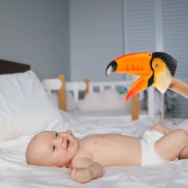 Toucan Hand Puppet Toys Kids Interactive Glove Puppets Pretend Play Early Education Soft Material Resilience W250703