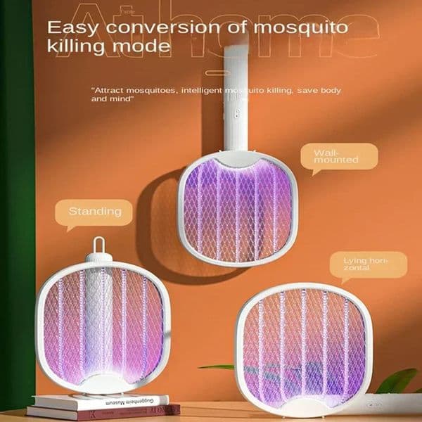 Foldable Electric Mosquito Killer USB Rechargeable Fly Trap Swatter Holder with UV Insect Killer 250703