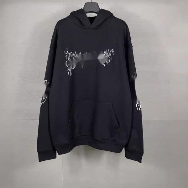Men's Hoodies 25 New Paris B Home Hoodie Flame Letter Destruction Simple Loose Versatile Mens and Womens Styles