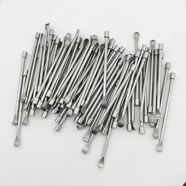 wholesale Smoking Oil Snuff Vaporizers Pipe Cleaning Tools Titanium Nail Spoon Stainless Steel Dry Herb Dabber Tool For Wax