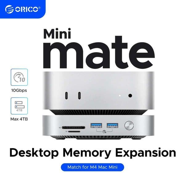 ORICO MiniMate 10Gbps Storage Expansion Dock for Mac Mini M4 M4 Pro Accessories Pro with SD/TF3.0 Built-in 512G 1T 2T 4T SSD