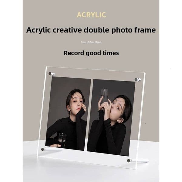 Acrylic Photo Frame Creative 6inch High-end Feel Stand 7 Double-sided Transparent Photos 8 Poster Display Rack A4 Mounting