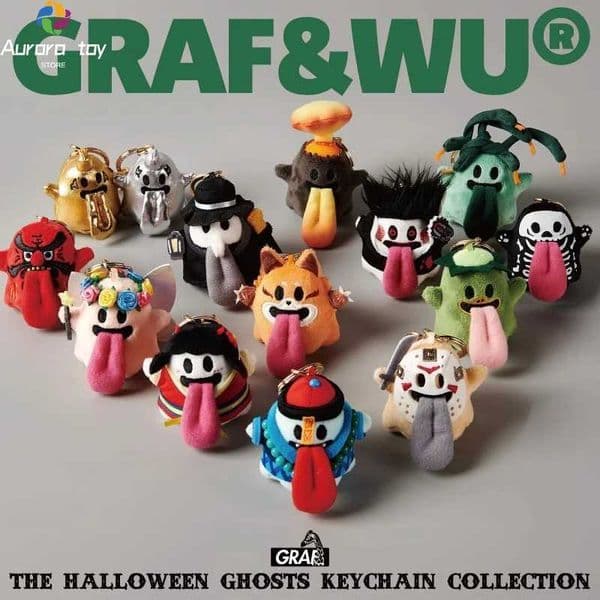 6cm Graf Pendant Keychain Fairy Zombie River Child Cute Ghost Bag Hanging Trend Plush Doll Halloween Girl Birthday Gift W250703