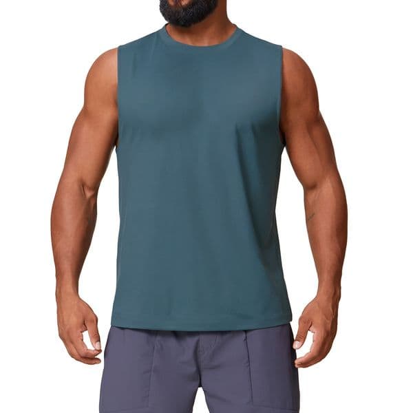 2026 new Men's Sleeveless Yoga Fitness Wear - Breathable Solid Color Sports Top with Sweat-ing Technology free shipping