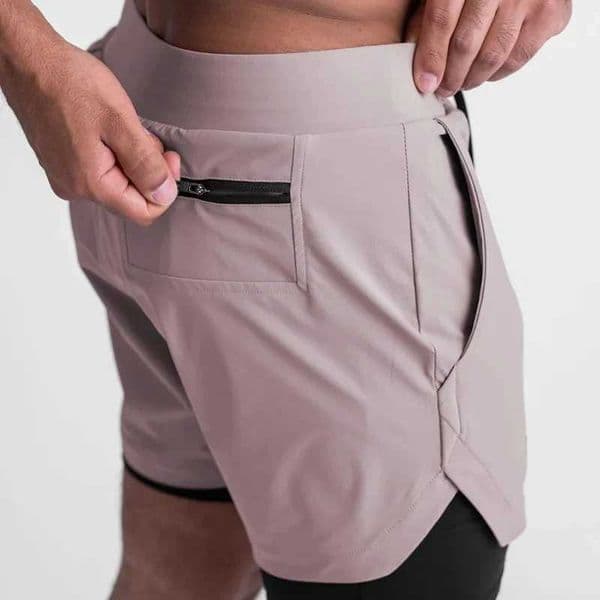 Summer 2024 Gym Jogging Exercise Shorts Men Sports Fitness Quick-drying Double-layer Two-in-one Running Shorts Z250702