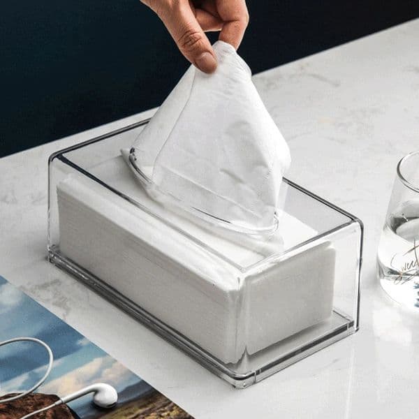 Clear Acrylic Tissue Box Holder Dispenser Napkin for Car Home Office Desktop Storage Organizer 250703