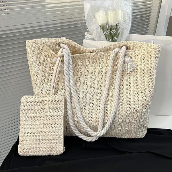 er Women Handbags Fashion Large Capacity Straw Tote Bag Summer Beach Bag Casual Bali Big Purse 250626
