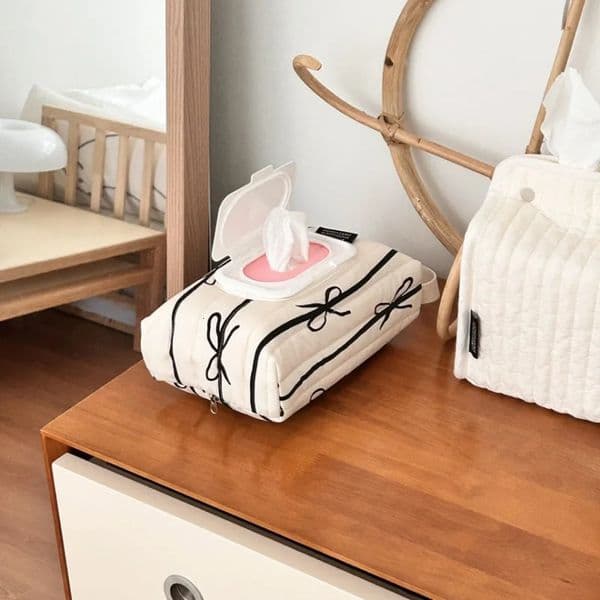 Removable Flap Tote Bag for Storing Wet Wipes Travel Portable Flip Reusable Tissue Box Home and Automobile 250703
