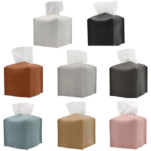 Modern PU Leather Square Tissue Box Cover HolderDecorative HolderOrganizer for Bathroom Vanity Countertop Night StandsOffice 250703