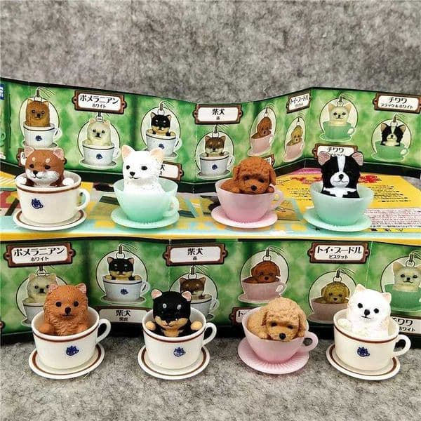 8PCS/set Coffee Cup Dogs Teacup Puppy Blind Box Toy Desktop Ornament Anime Peripheral Gifts Z250703