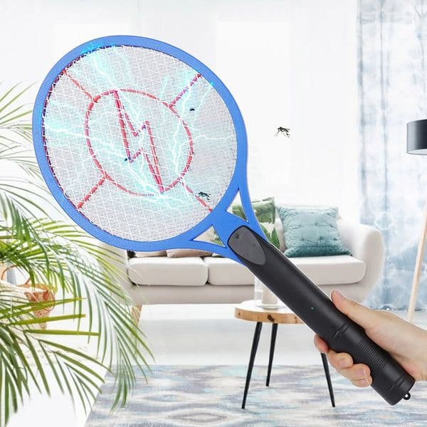 Electric Mosquito Killer Fly Insect Bug Bat Handheld Swatter Racket Threelayer Safe Pest Control Bedroom Tool 250703
