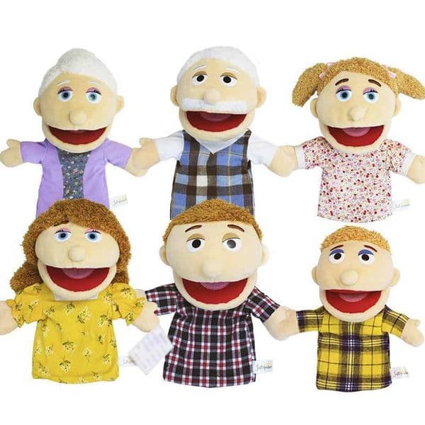 30cm Family Member Hand Puppet Soft Doll Stuffed Figurine Kindergarten Educational Talking Stories Kids Baby Birthday Xmas Gifts W250703