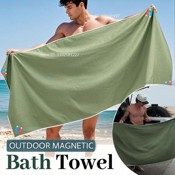 Magnetic Bath Towel Multifunctional Outdoor Magnet Towels Quick Drying Beach for Surfing Swimming Changing Clothes 250703