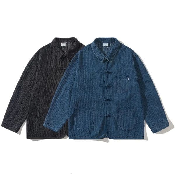 Jean Jacket Men Cityboy Chinese Style Buckle Loose Casual Vintage Fashion Denim Jackets Cargo Coat Spring Autumn Outerwear 250703