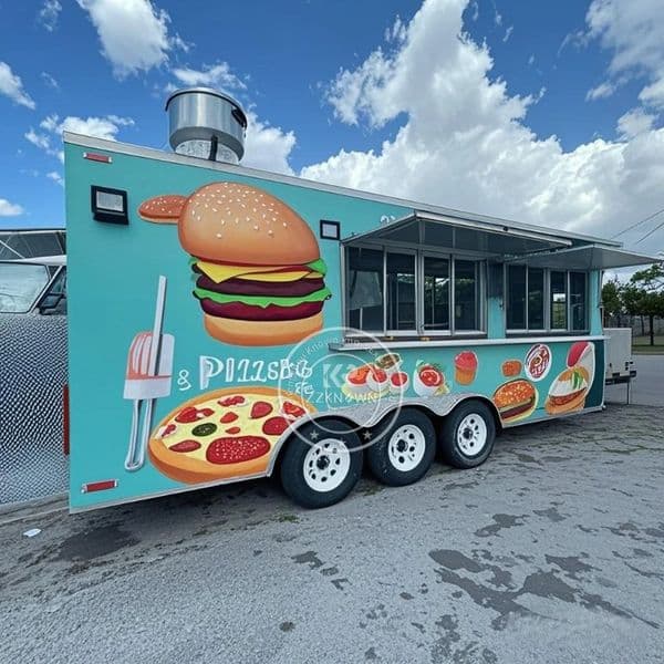 LOGO Custom Mobile Juice Beer Bar Ice Cream Trailer Fast Food Truck Burger Coffee Catering Trailer Fully Equipped