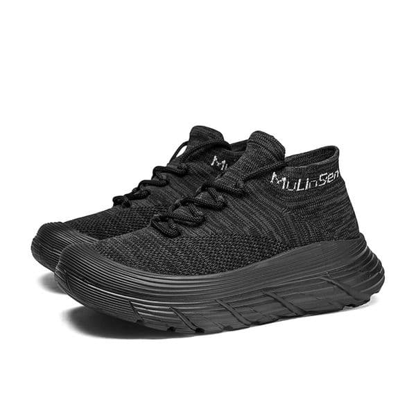 Mulinsen men's shoes 2025 new thick-soled breathable flying woven sports shoes men's summer mesh shoes walking casual shoes socks trendy shoes