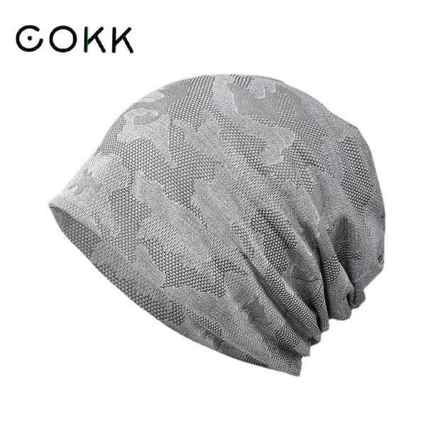 COKK Beanie Men Women Thin Hat Camouflage Mesh Breathable Elastic Soft Running Sports Outdoor Bonnet Cap 250630