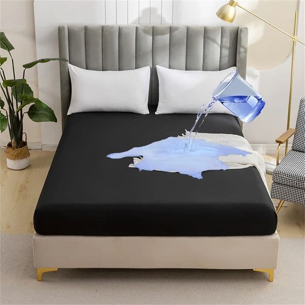 Kuup Safe Waterproof Mattress Protector Soft Comfortable Breathable Solid Color Fitted Bedding Cover No Pillowcases Included 250630