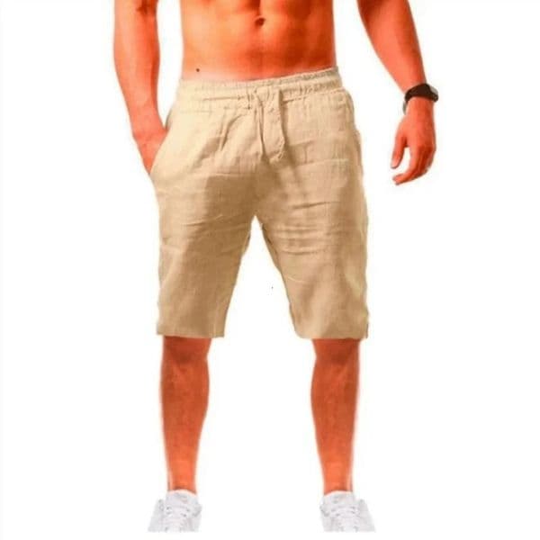 Mens Cotton Linen Shorts Male Summer Breathable Solid Color Linen Shorts Fitness Streetwear Loose Casual Lace up Bottoms 250704
