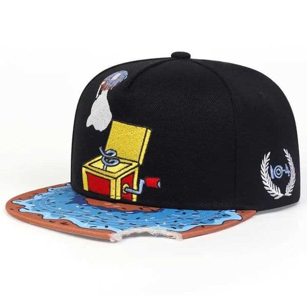 Cartoon Big E Cookie Bite Blue Snapback Hat Adts Outdoor Travel Adjustable Sun Baseball Sports cap Sunscreen Hat X250704