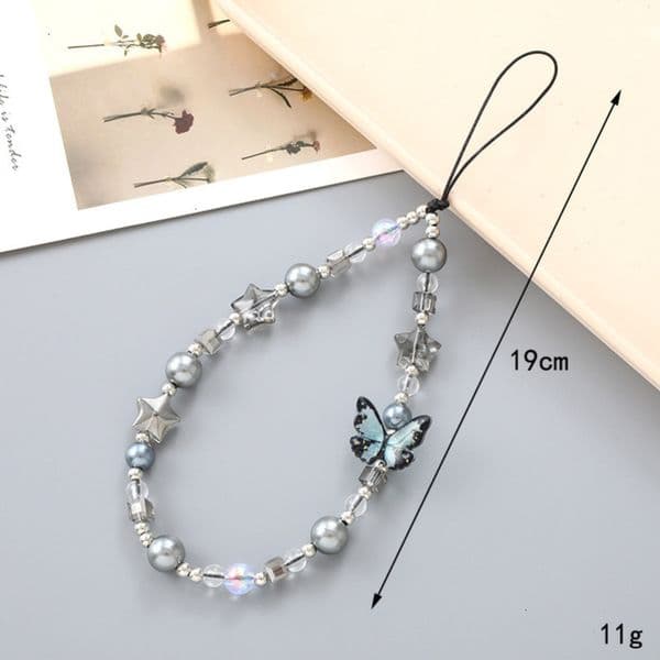 Fashion INS New Pearl Pentagram Chain Versatile Case Keychain Pendant Phone Lanyard W260609
