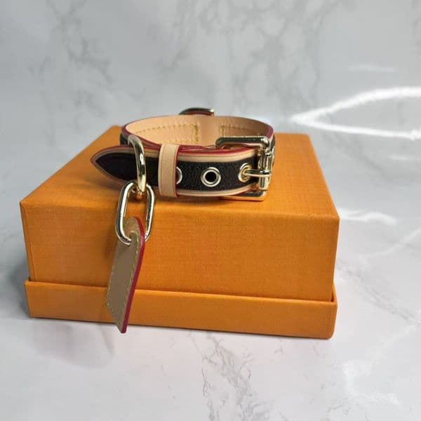 2026 New Fashion Brand Leather Dogs Collar Classic Old Flower Dog Collars Designer Adjustable Luxury Puppy Belt Leash Pet Outdoor Running Training Necklace Rope