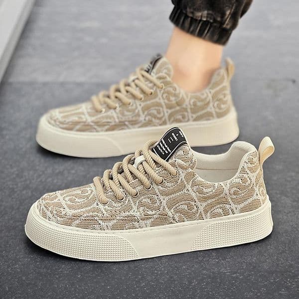 hot new designer Canvas men low cut printed board thick soled sports casual sneaker running shoes