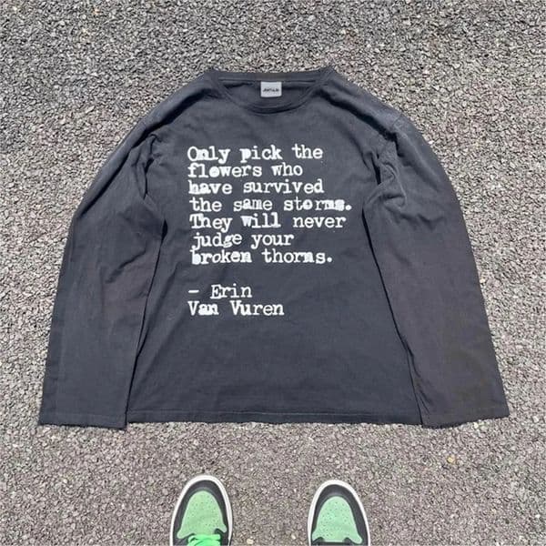 2000s Hip Hop Vintage Casual Letter Print Y2k Long Sleeve O-Neck Streetwear Harajuku Gothic Tee Crop Top Men Clothes ropa hombre 250704BJ