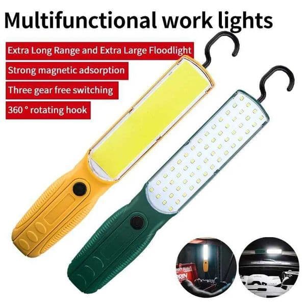 LED COB Torch Work Light Portable Auto Repairing Lamp Rechargeable Camping Lantern Handheld Floodlight With Magnet Hook Z250705