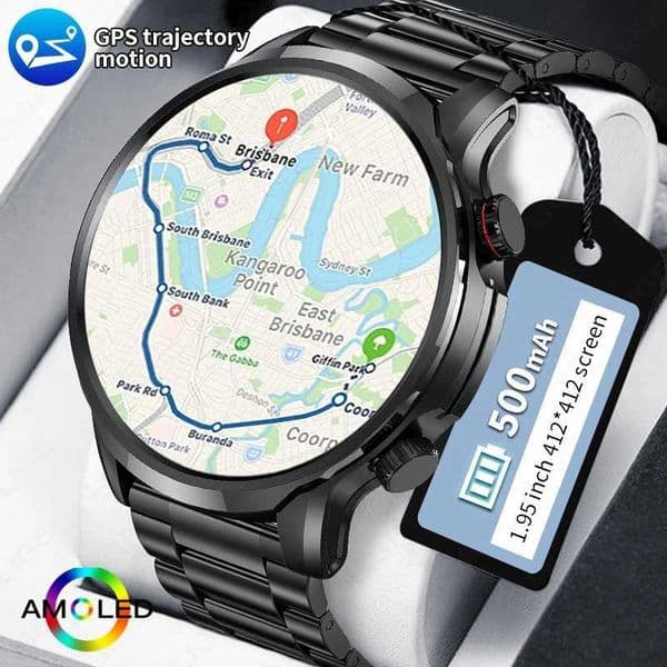 LIGE New 1.95 HD Extra Large Screen GPS Outdoor Professional Sports Smart Watch for Men and Women with Heart Rate and Call Smartwatches XJ250705
