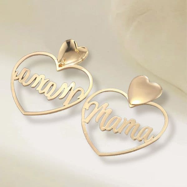 Fashion Letter MAMA High-end Earrings Design Sense Heart Mother's Day Women's Ear Cuffs