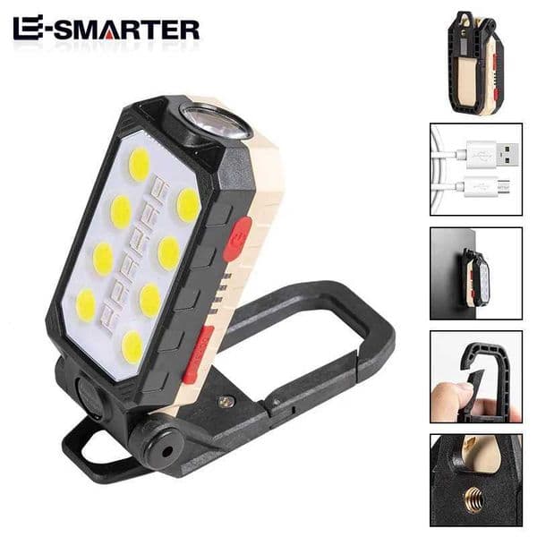 MINI Protable COB Working Light USB Charging LED with Magnet Hook Power Display Emergency Flashlight Outdoor Floodlight Z250705