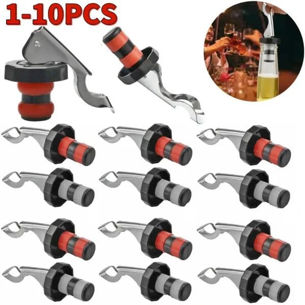 1-10Pcs Press Wine Stopper Vacuum Sealed Plug Wine Bottle Stopper Wine Champagne Caps Barware Kitchen Tools Wine Bottle Stopper 250701