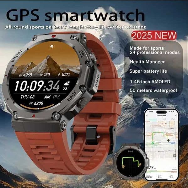 New T-Rex 3 GPS Smart Watch IP69K Waterproof Built-in Compass Military Sports Smartwatch Men Women Amled 2025 New For IOS XJ250705