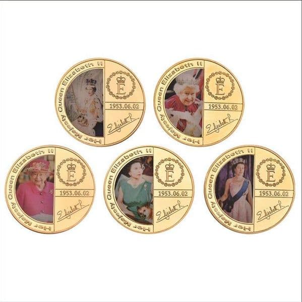 Arts and Crafts Collection of British Queen's commemorative coins gifts electroplated medals wholesale of metal handicrafts 2022