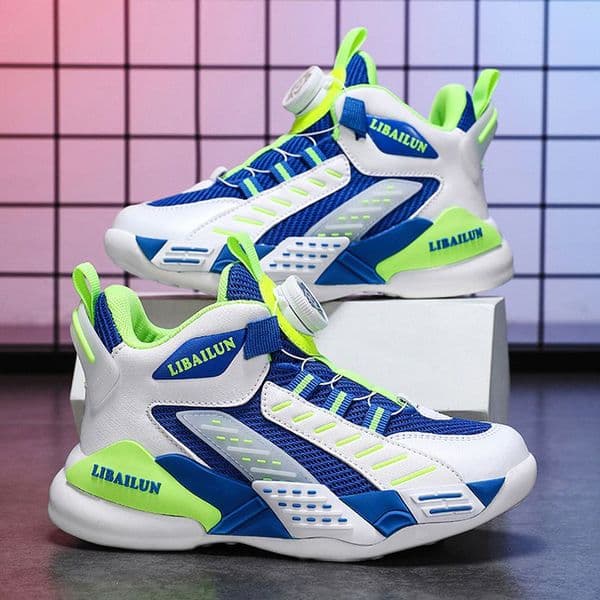 Children's Basketball Shoes Lightweight Comfortable Boys Girls Running Shoes Kidsnest Anti Slip Soft Outdoor Sports Sneakers for Kids Sizes US12.5C-US7Y 000600