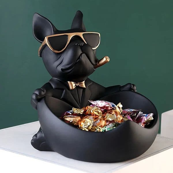 Home Decor Cool Dog Figurine Dog Statue Storage Box Animal Ornament Resin Craft Art Sculpture Figurine Home Decoration Gift 250701