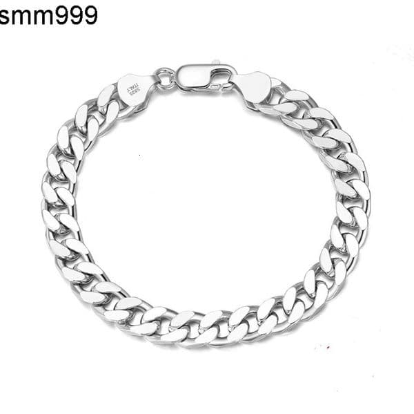 Hip Hop Cuban Link Bracelet Jewelry 925 Sterling Silver Chain Bracelets for Men