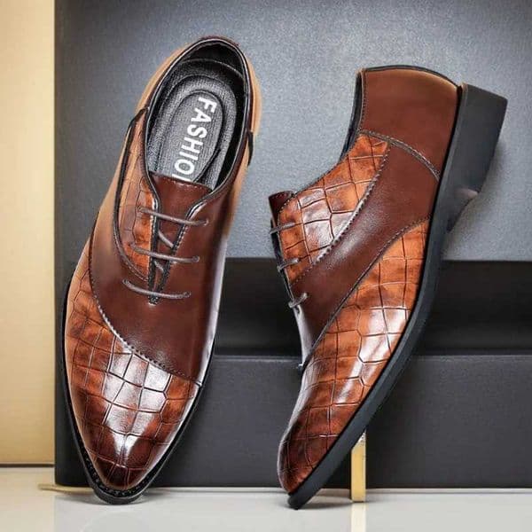 Derby Shoes for Men Brand Pointed Toe Lace-up Mens Formal Shoes Handmade Business Footwear 2024 W250705