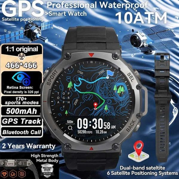 T-Rex 3 GPS Smart Watch 10ATM Waterproof Built-in Dual-band GNSS Compass Military Sport Smartwatch Men 2025 New For UltraXJ250705