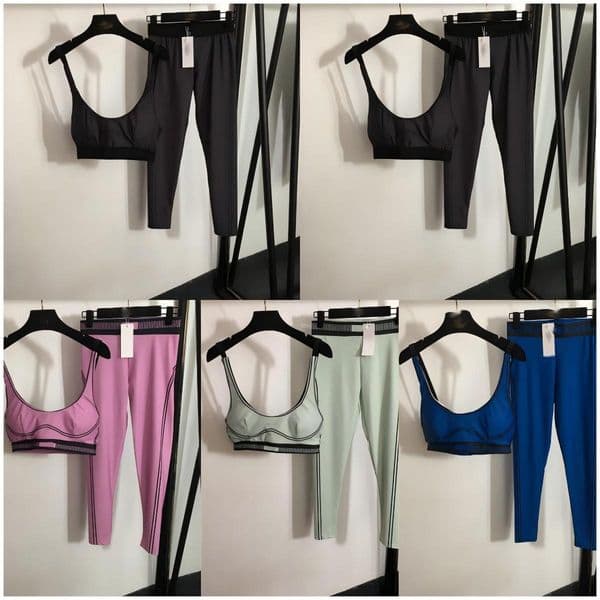 active pants designer yoga Tops pants womens Printed high quality clothing running set