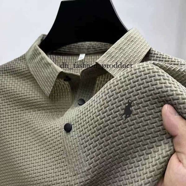 Designer New Spring Summer High Quality Casual Mens Ice Silk Short Sleeve POLO Shirt Fashion Outdoor Comfortable Breathable Top T-Shirt e3c cc6