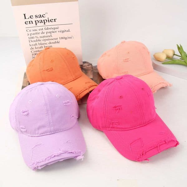 Hot Sale Washed Cotton Retro Distressed style Cap High Quality Baseball Cap Women Dopamine Cap Outdoor Hats Z250705