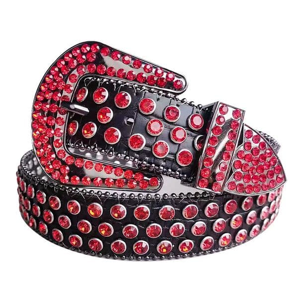 Needle Buckle Western Belt BB Simon Diamond Belt Womens Fashion Bead Decorative Belt Punk Jeans Belt 250701
