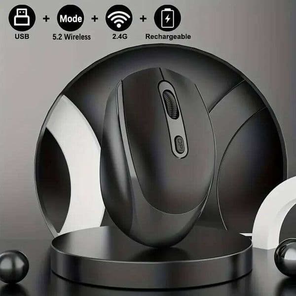 2 4g rechargeable dual mode wireless bt mouse bluetooth 5 2usb receiver portable silent gaming mouse for laptop desktop tablet