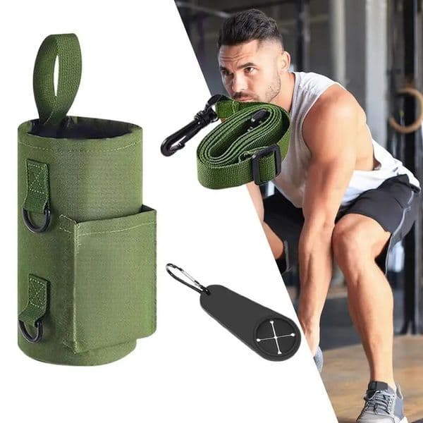Magnetic Water Bottle Holder Gym Water Bottle Bag Pouch Sleeve with Phone Pocket Silicone Towel Buckle and Sling 250701