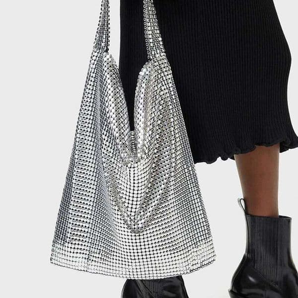 Designer Bag Fashion Large Capacity Lady Sequin Handbags Design Rhinestones Tote Armpit Shoulder Bag Women PU Leather Shopping Pack City Bag